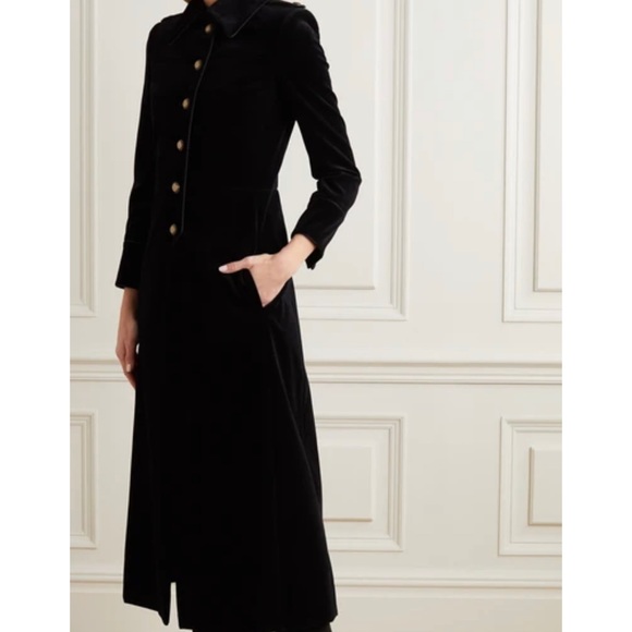 Saint Laurent black piped Velvet long jacket size 34, brand new - Picture 4 of 9